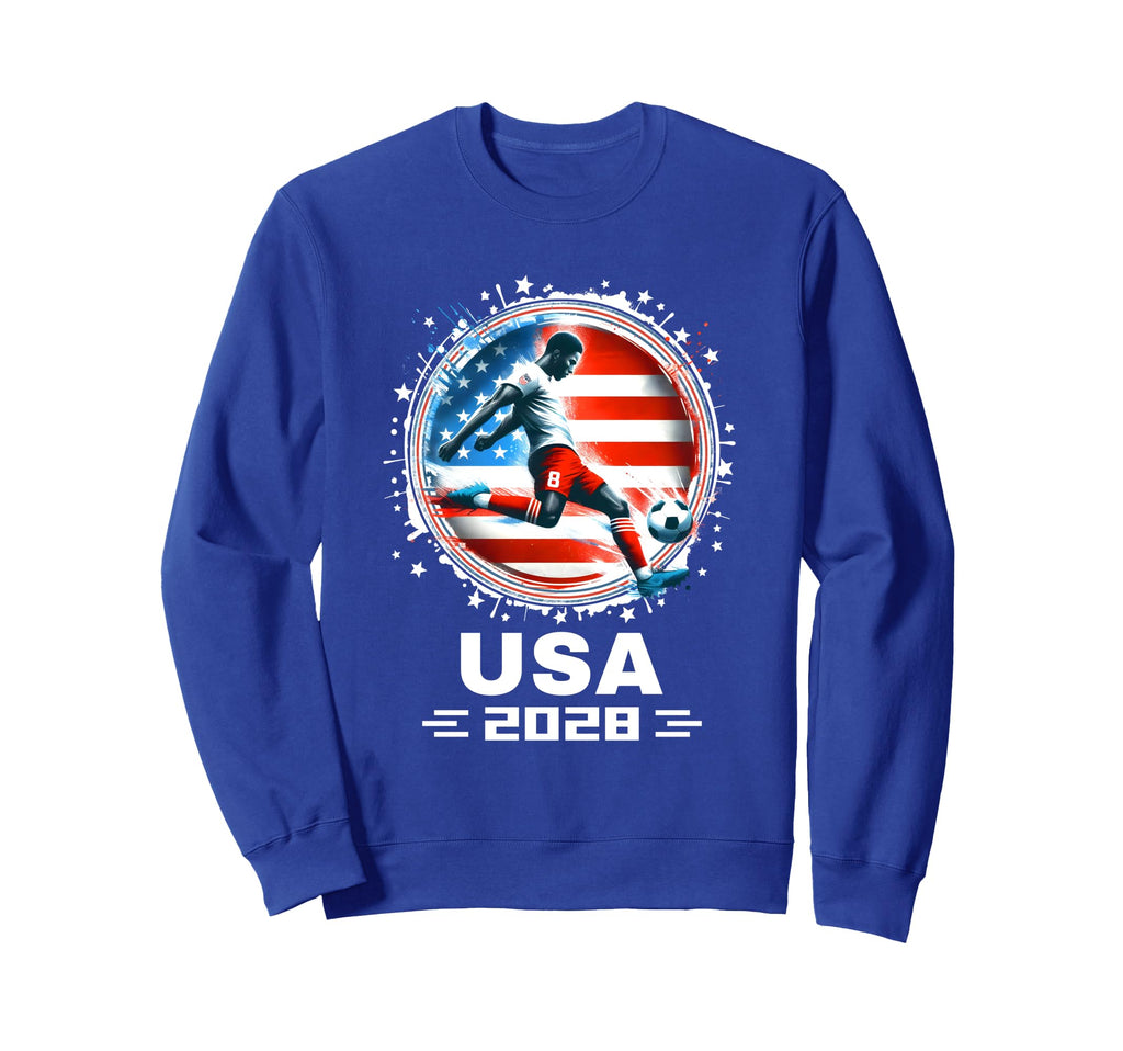American Flag Soccer Soccer 2028 Sweatshirt - Graphic Print Unisex - T-Shirt, Sweatshirt, Hoodie