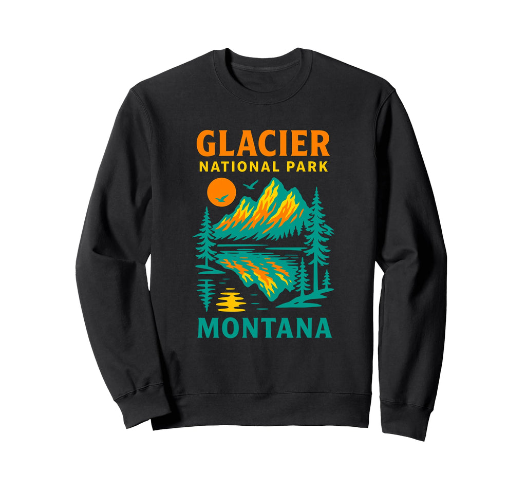 Glacier National Park Montana Sweatshirt - Streetwear Style for Adults - T-Shirt, Sweatshirt, Hoodie