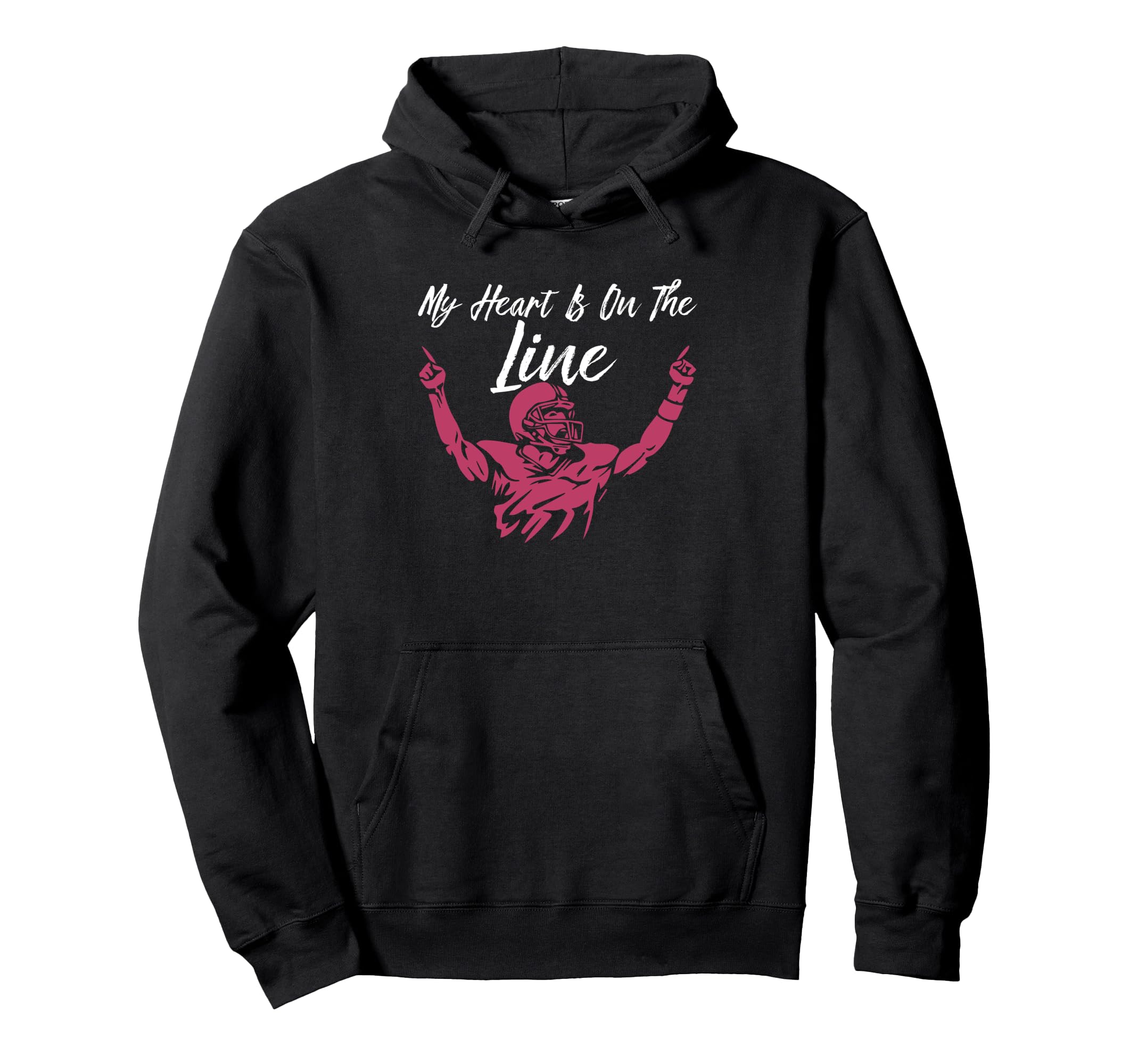 My Heart Is Line Football Lineman Hoodie - Casual Everyday Wear Unisex - T-Shirt, Sweatshirt, Hoodie