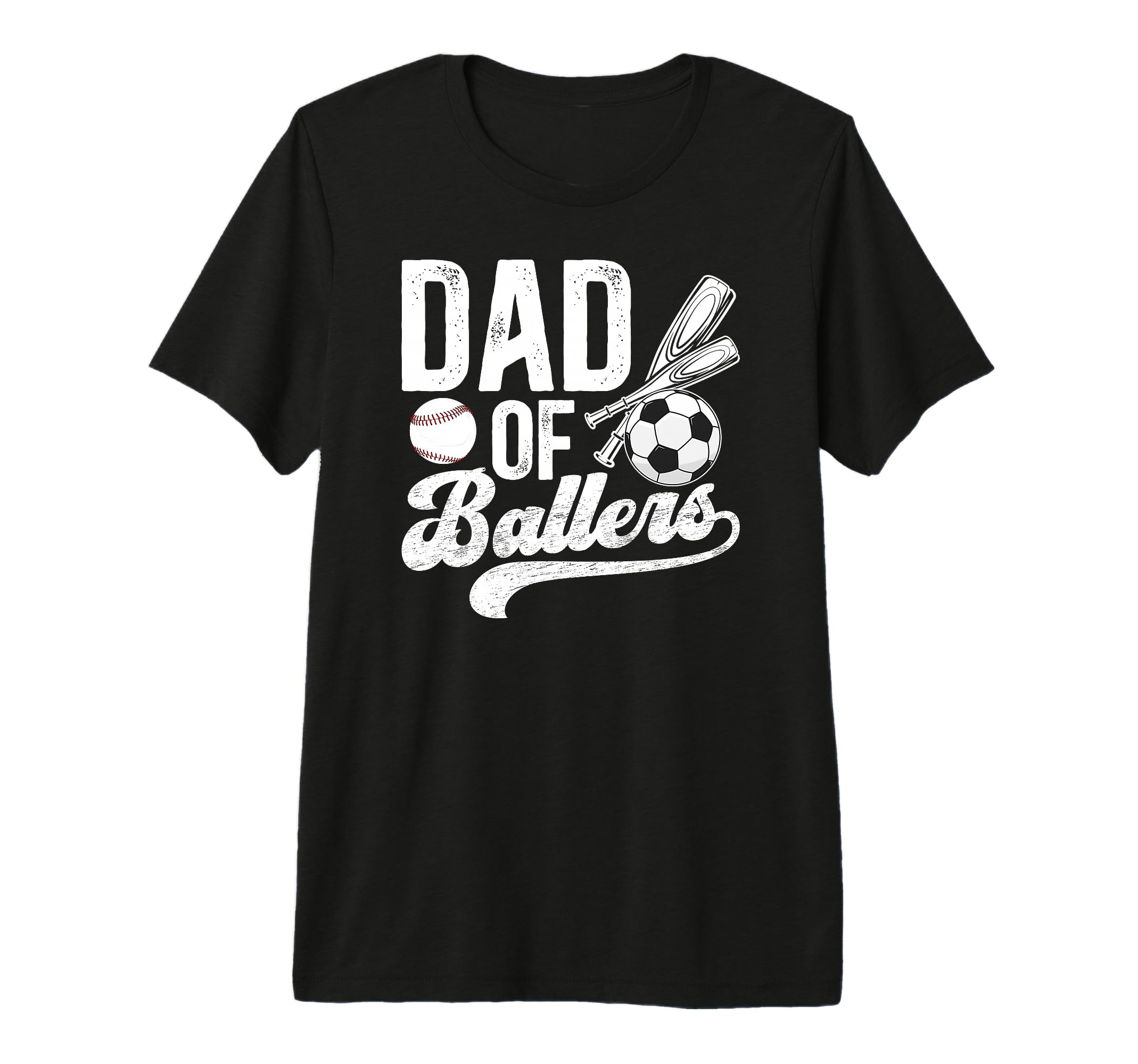 Mens Dad Ballers Baseball Soccer Dad Tri T-Shirt - Graphic Print Men Women - T-Shirt, Sweatshirt, Hoodie