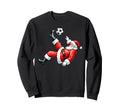Soccer Santa Playing Soccer Ball Sweatshirt - Custom Art Print Unisex - T-Shirt, Sweatshirt, Hoodie