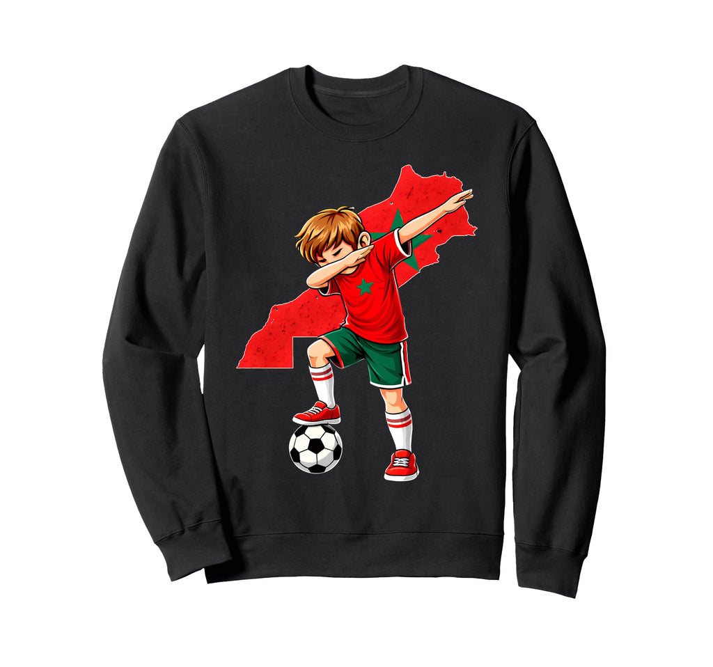 Dabbing Soccer Morocco Jersey Sweatshirt - Graphic Print Men Women - T-Shirt, Sweatshirt, Hoodie