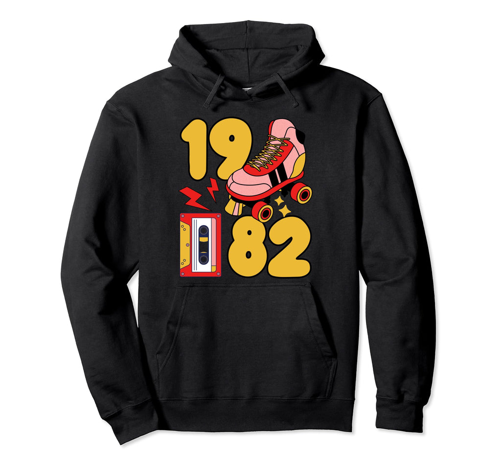 80S Vibes Mixed Tapes Roller Skates Hoodie - Fun Novelty Design for Adults - T-Shirt, Sweatshirt, Hoodie