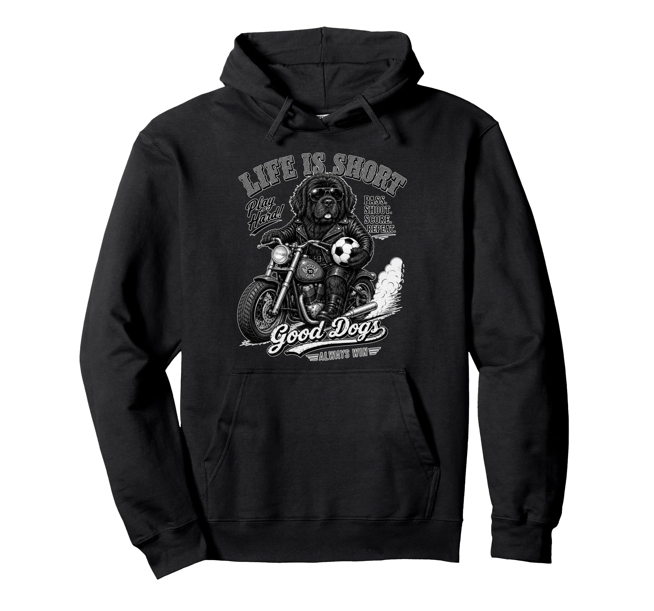 Newfoundland Motorbike Love Footbal Hoodie - Unique Graphic Men Women - T-Shirt, Sweatshirt, Hoodie