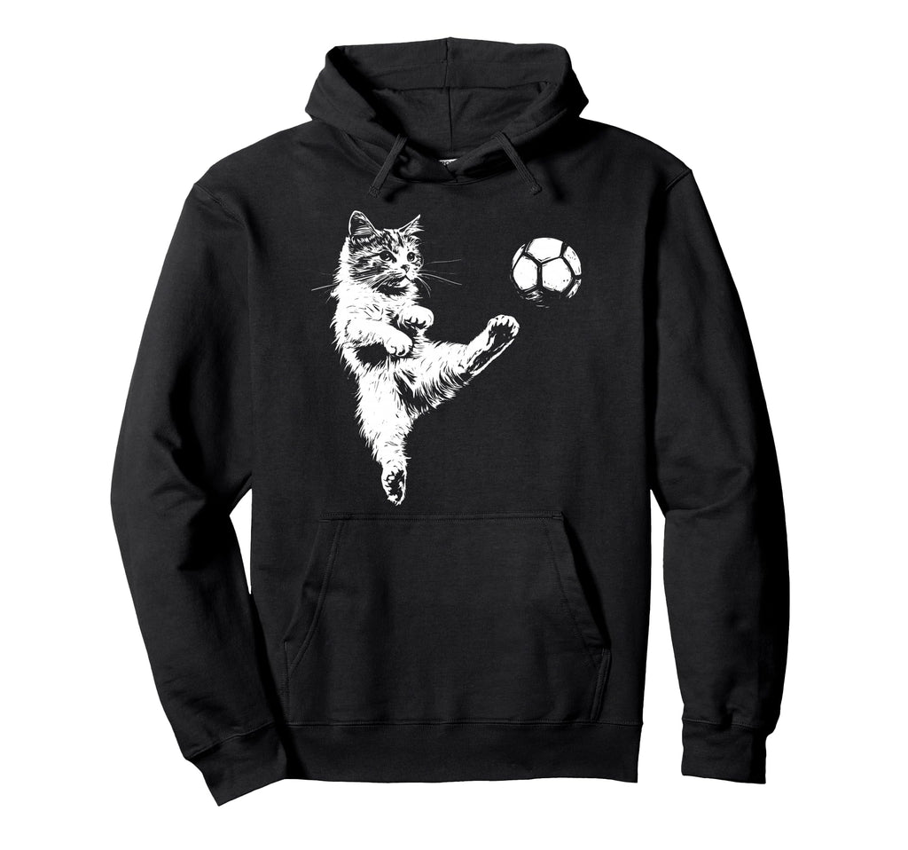 Funny Cat Soccer Ball Hoodie - Fun Novelty Design Unisex - T-Shirt, Sweatshirt, Hoodie