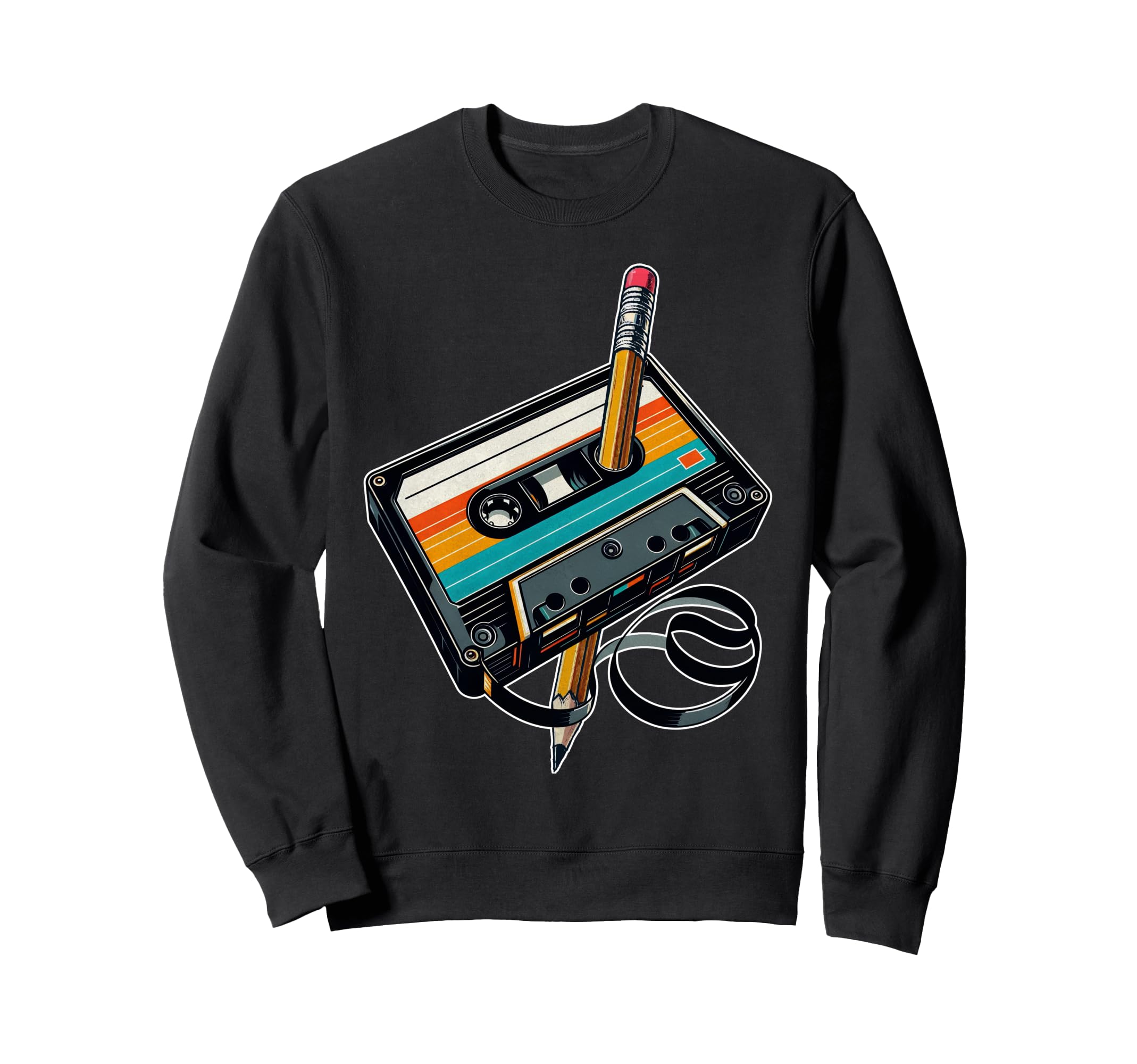Pencil Rewind Cassette Tape Sweatshirt - Fun Novelty Design Unisex - T-Shirt, Sweatshirt, Hoodie
