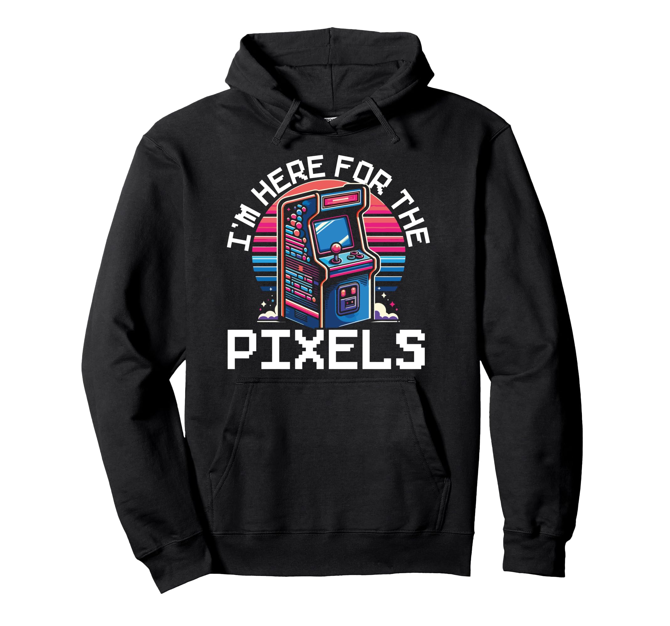 80S Arcade Nostalgia Pixel Art Video Hoodie - Trendy Graphic Men Women - T-Shirt, Sweatshirt, Hoodie