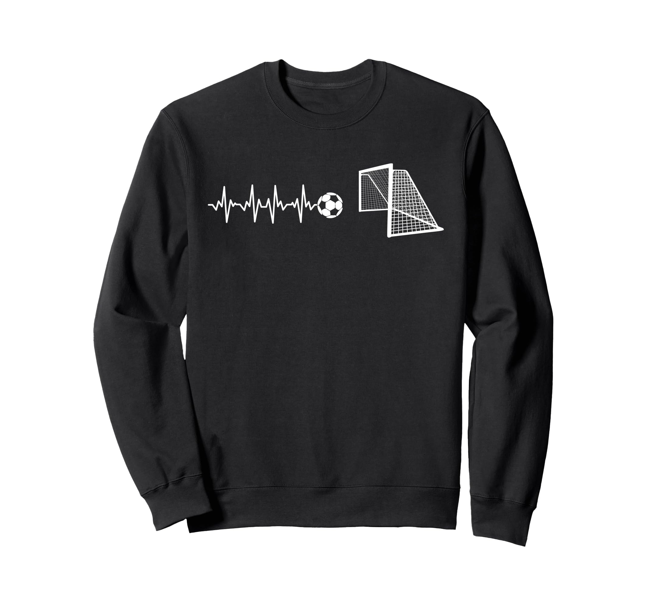 Funny Soccer Heartbeat Ecg Sweatshirt - Casual Everyday Wear Unisex - T-Shirt, Sweatshirt, Hoodie