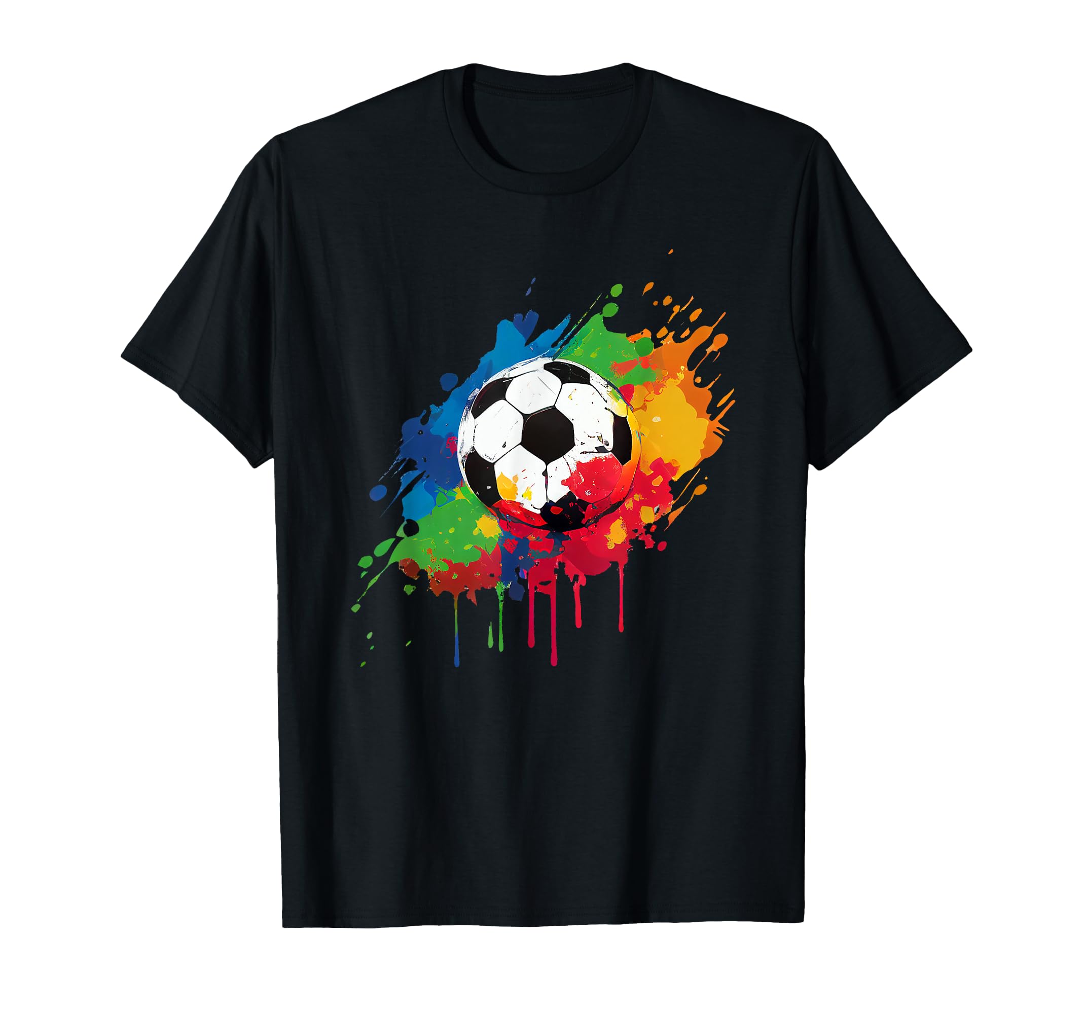 Womens And Mens Soccer Ball Paint Splash T-Shirt - Unique Graphic Men Women - T-Shirt, Sweatshirt, Hoodie