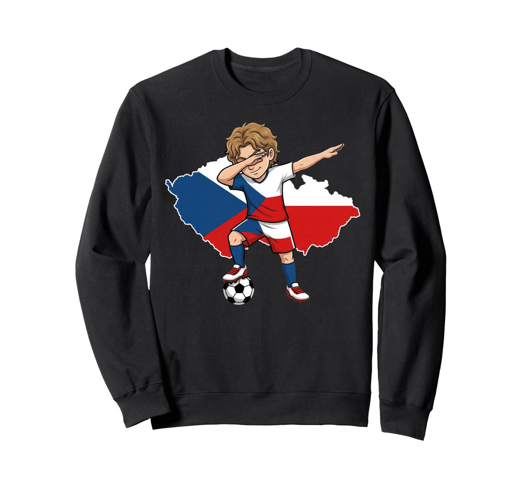 Czech Republic Soccer Dab Flag Sweatshirt - Trendy Graphic Men Women - T-Shirt, Sweatshirt, Hoodie