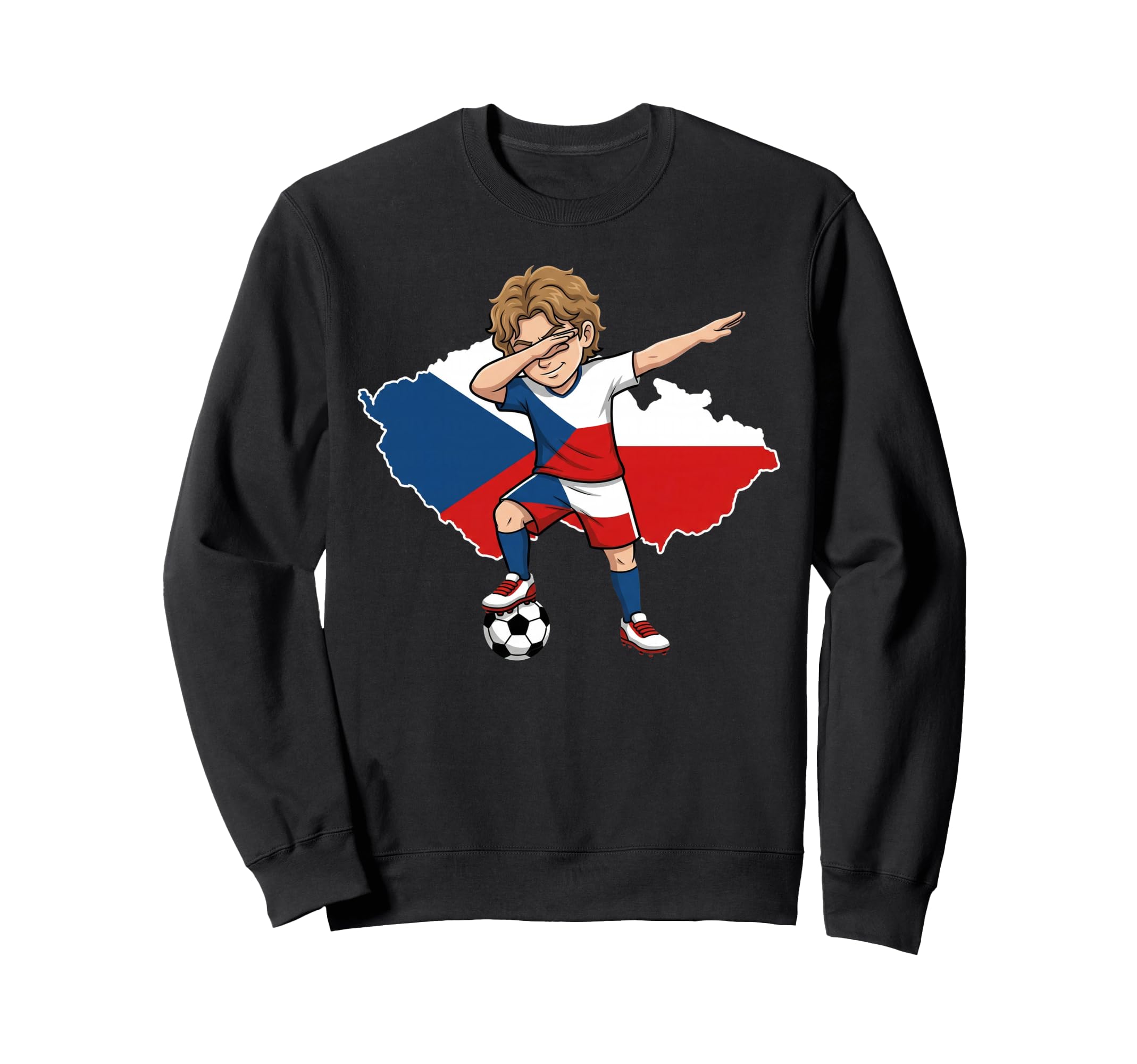 Czech Republic Soccer Dab Flag Sweatshirt - Trendy Graphic Men Women - T-Shirt, Sweatshirt, Hoodie