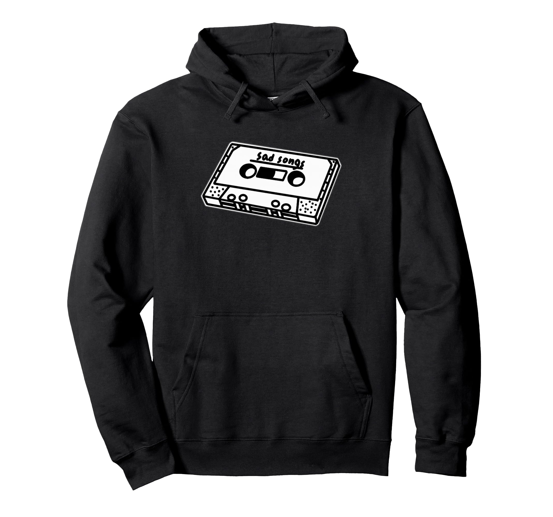 Sad Songs Cassette Tape Hoodie - Fun Novelty Design for Adults - T-Shirt, Sweatshirt, Hoodie
