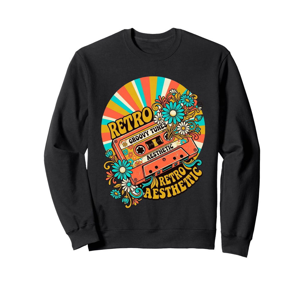Aesthetic Daisy Cassette Tape 70S Sweatshirt - Casual Everyday Wear Unisex - T-Shirt, Sweatshirt, Hoodie
