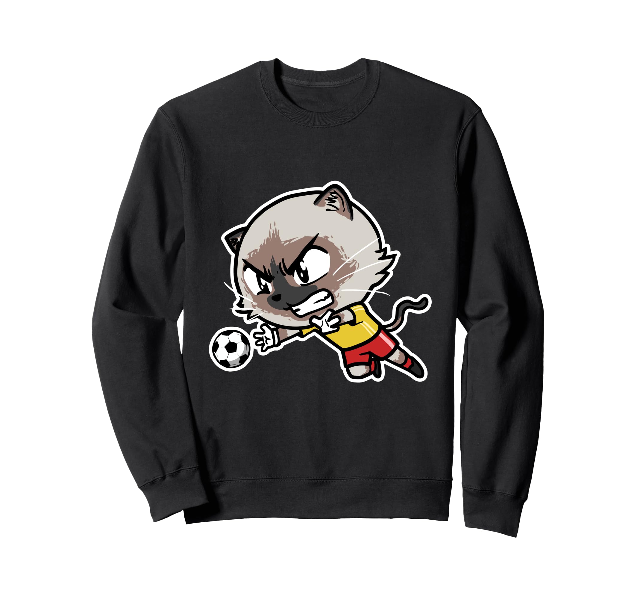 Kawaii Cat Football Soccer Sweatshirt - Casual Everyday Wear Men Women - T-Shirt, Sweatshirt, Hoodie
