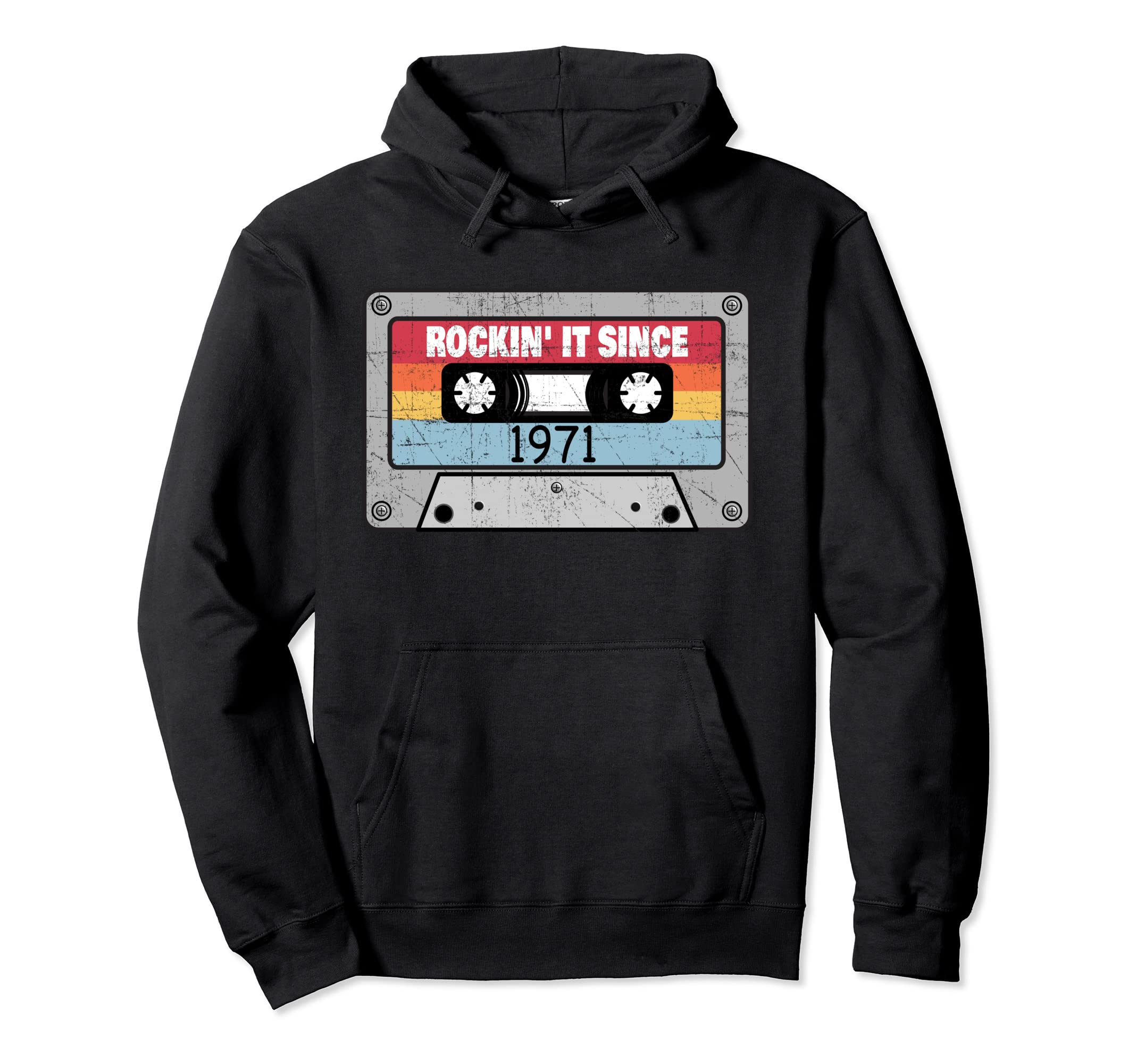 Rock 1971 50Th Birthday Cassette Tape Hoodie - Fun Novelty Design Men Women - T-Shirt, Sweatshirt, Hoodie