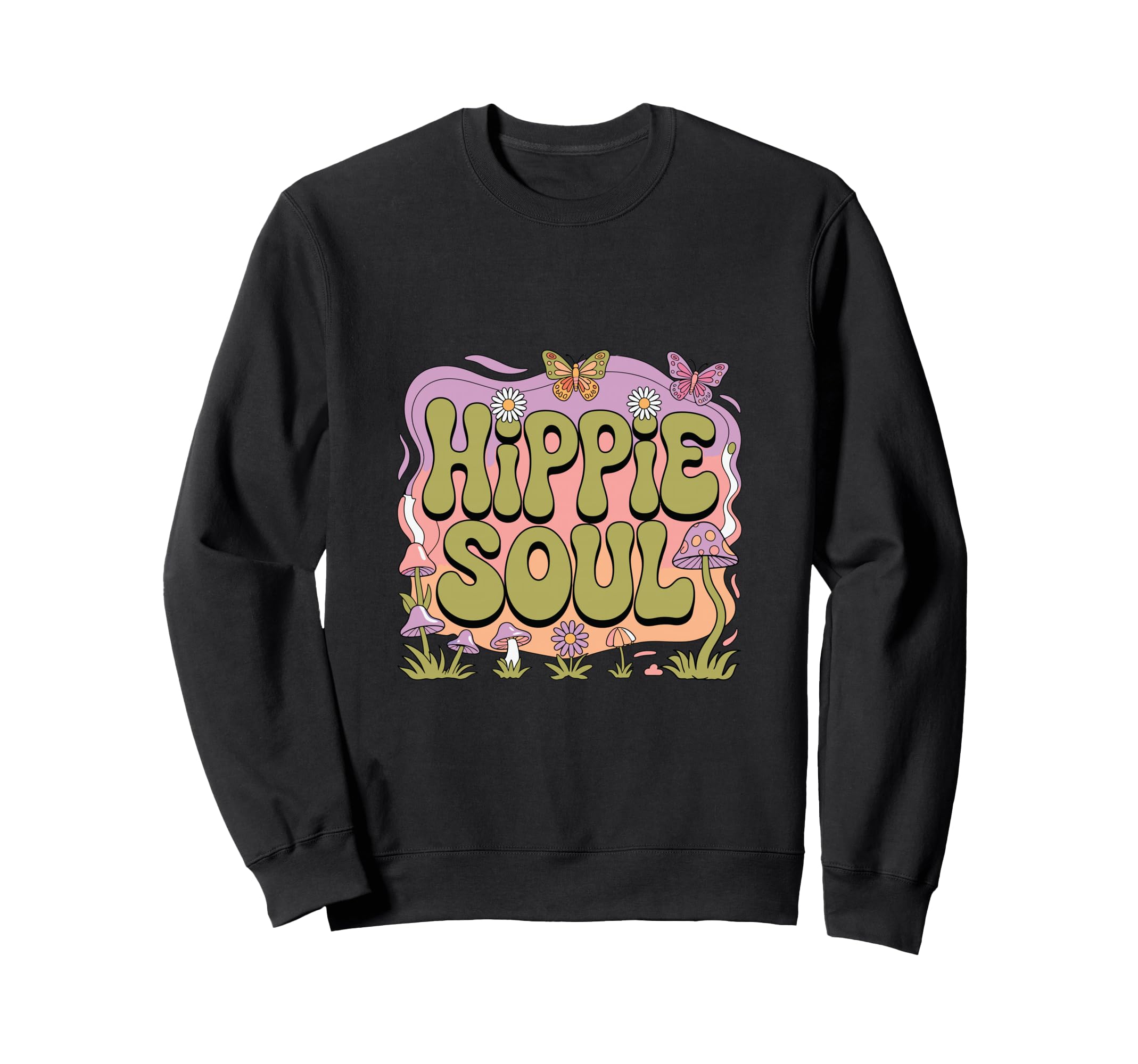 Hippie Soul Boho Psychedelic Mushrooms Sweatshirt - Custom Art Print Unisex - T-Shirt, Sweatshirt, Hoodie