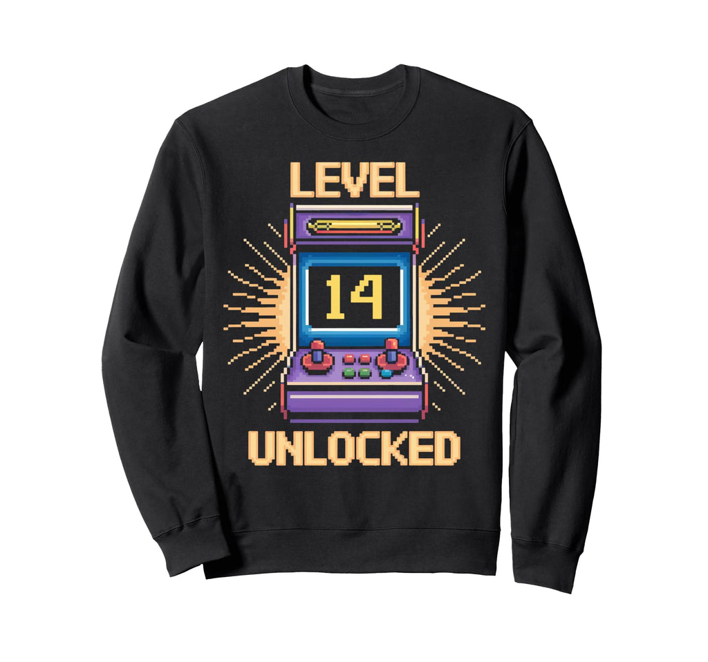Level 14 Unlock Birthday Gamer Sweatshirt - Fun Novelty Design Men Women - T-Shirt, Sweatshirt, Hoodie
