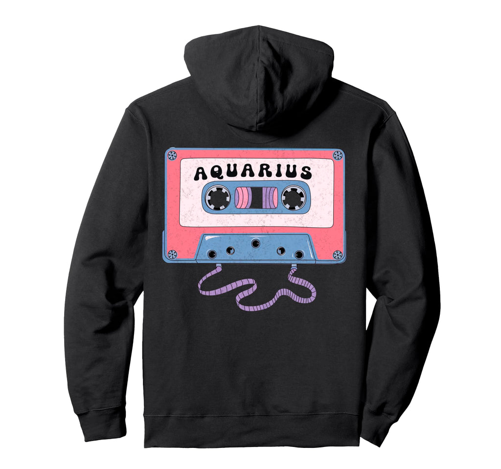 Aquarius Cassette Tape Art Lovers Hoodie - Trendy Graphic Unisex - T-Shirt, Sweatshirt, Hoodie