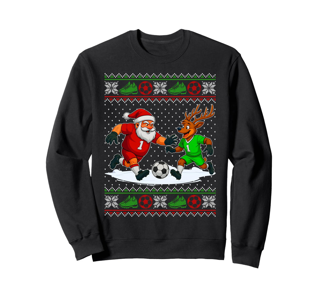 Reindeers Playing Soccer Ugly Sweatshirt - Graphic Print Men Women - T-Shirt, Sweatshirt, Hoodie