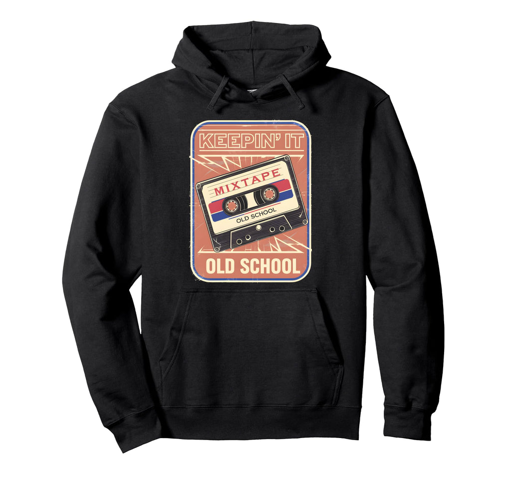 Old School Hip Hop 80S 90S Cassette Hoodie - Fun Novelty Design Men Women - T-Shirt, Sweatshirt, Hoodie