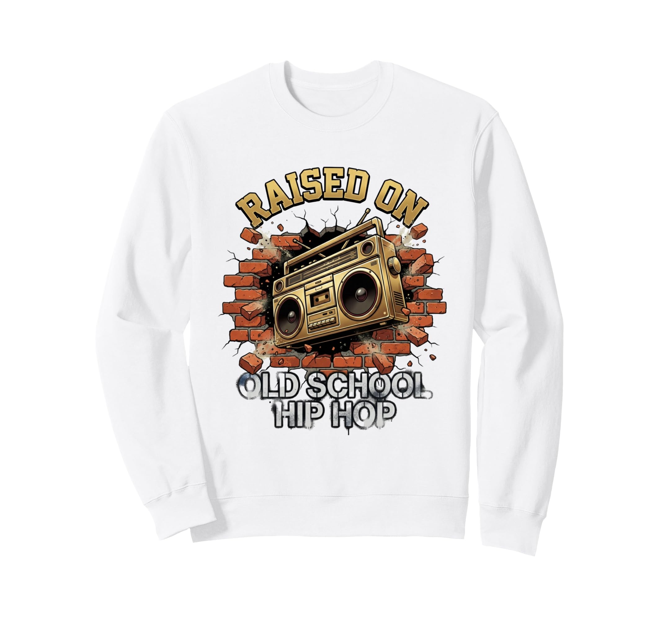 Raised Old School Hip Hop Sweatshirt - Minimalist Print for Adults - T-Shirt, Sweatshirt, Hoodie