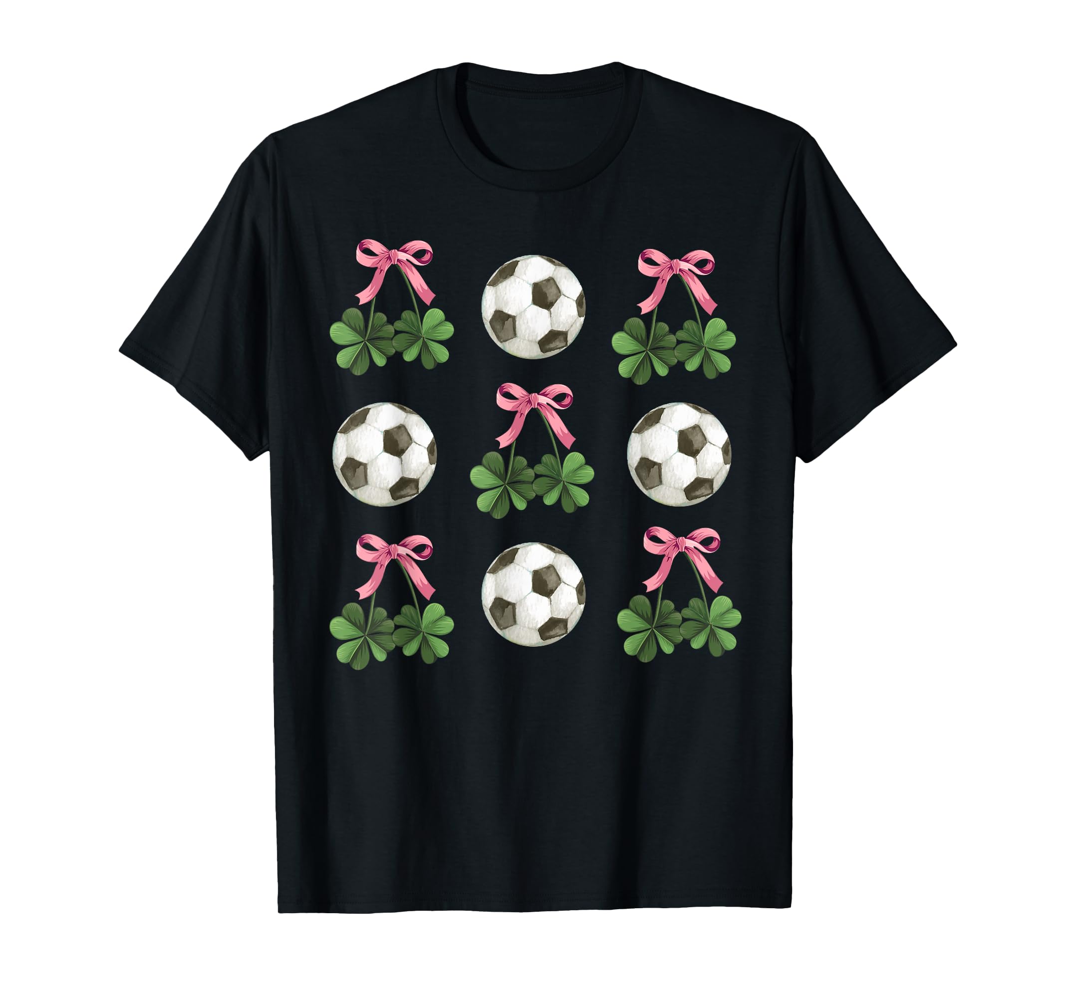 Coquette Bow Soccer And Shamrock St T-Shirt - Unique Graphic for Adults - T-Shirt, Sweatshirt, Hoodie