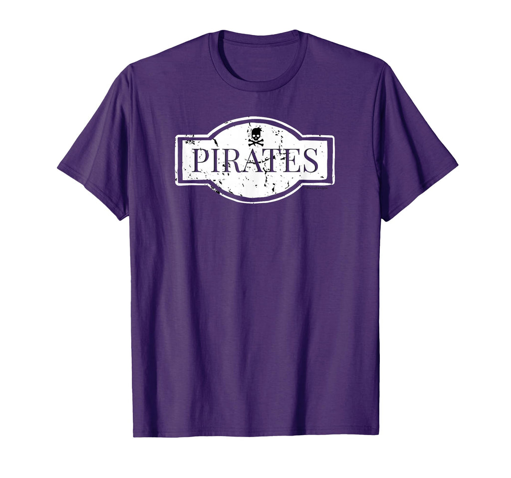 Distressed Pirate School Spirit Mascot T-Shirt - Novelty Apparel for Adults - T-Shirt, Sweatshirt, Hoodie