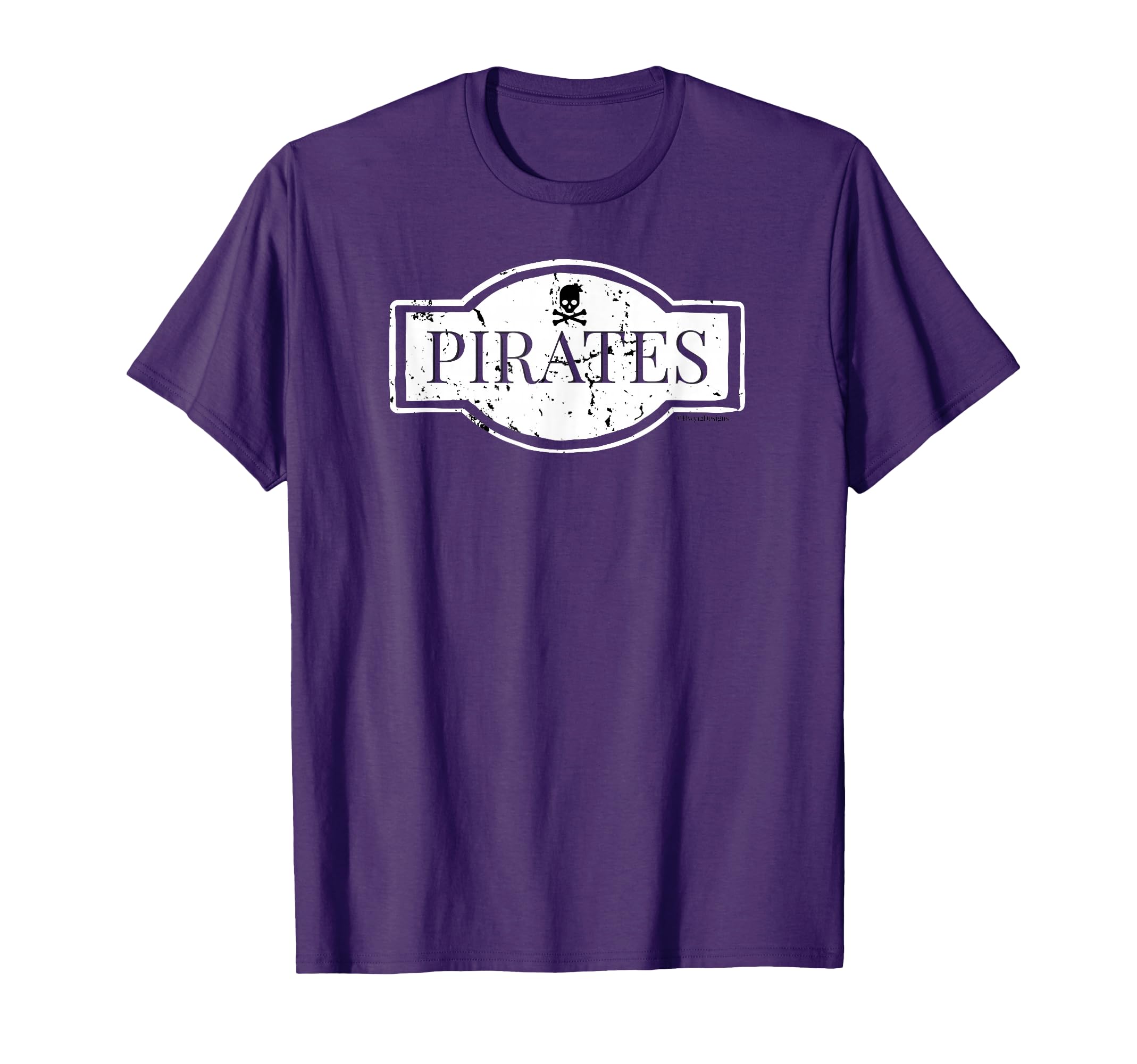 Distressed Pirate School Spirit Mascot T-Shirt - Novelty Apparel for Adults - T-Shirt, Sweatshirt, Hoodie