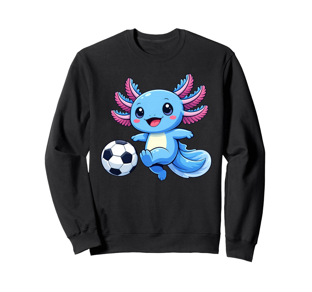Funny Kawaii Axolotl Soccer Sweatshirt - Trendy Graphic Unisex - T-Shirt, Sweatshirt, Hoodie