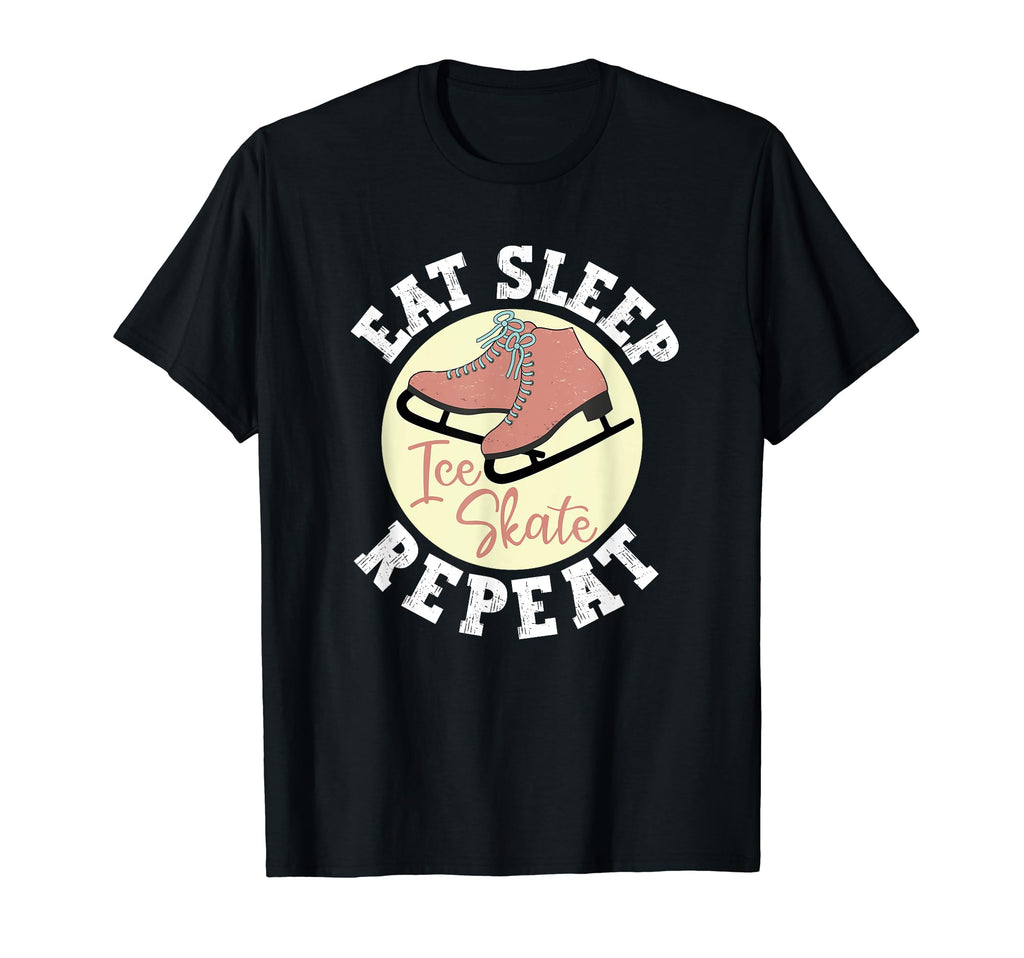 Eat Sleep Skate Repeat Figure Ice Skate T-Shirt - Aesthetic Graphic Unisex - T-Shirt, Sweatshirt, Hoodie