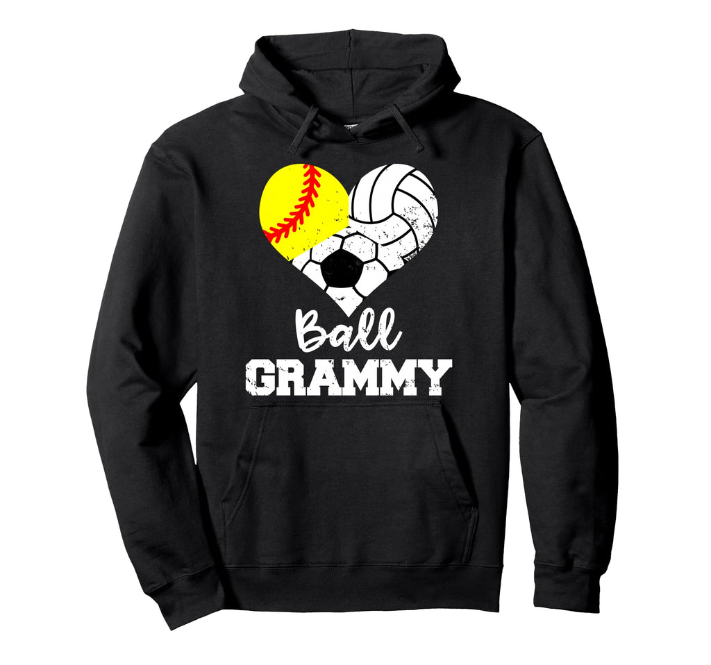 Ball Grammy Heart Funny Softball Volleyball Hoodie - Unique Graphic Unisex - T-Shirt, Sweatshirt, Hoodie