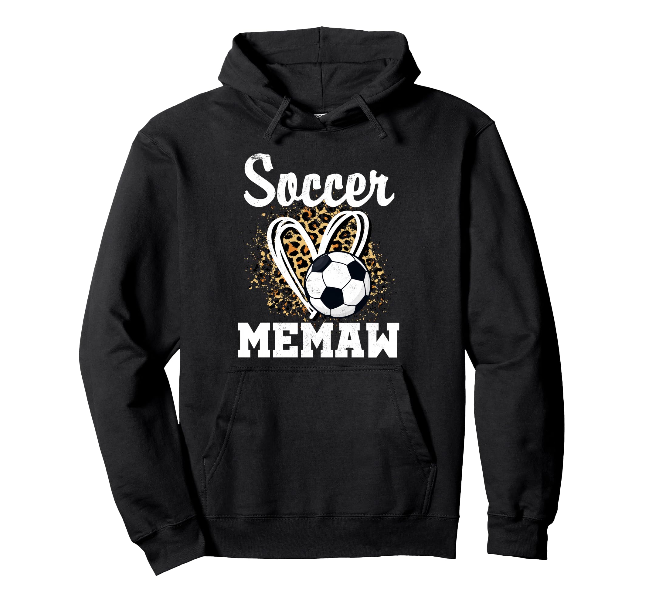 Soccer Memaw Leopard Heart Matching Hoodie - Streetwear Style for Adults - T-Shirt, Sweatshirt, Hoodie
