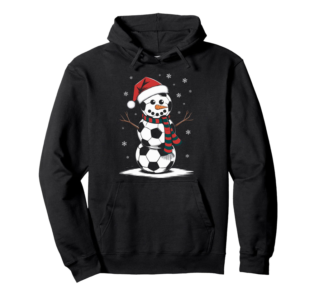 Snowman Made Soccer Balls Funny Winter Hoodie - Novelty Apparel Men Women - T-Shirt, Sweatshirt, Hoodie