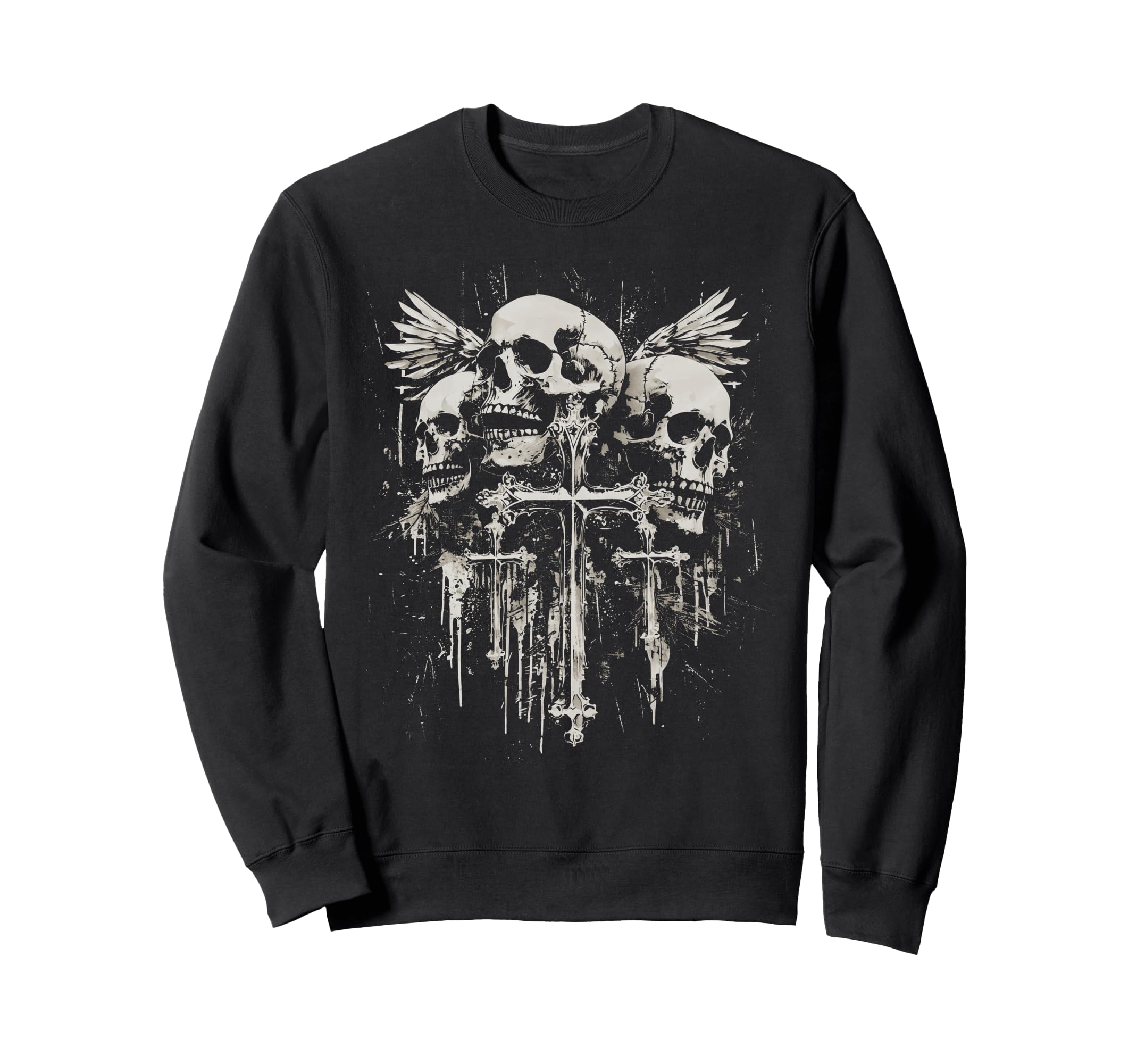 Skull Cross Y2K Goth Alt Grunge Sweatshirt - Unique Graphic for Adults - T-Shirt, Sweatshirt, Hoodie
