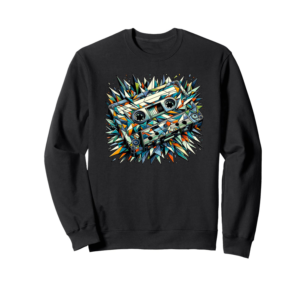 Polygon Art Cassette Player Music Tape Sweatshirt - Novelty Apparel Unisex - T-Shirt, Sweatshirt, Hoodie
