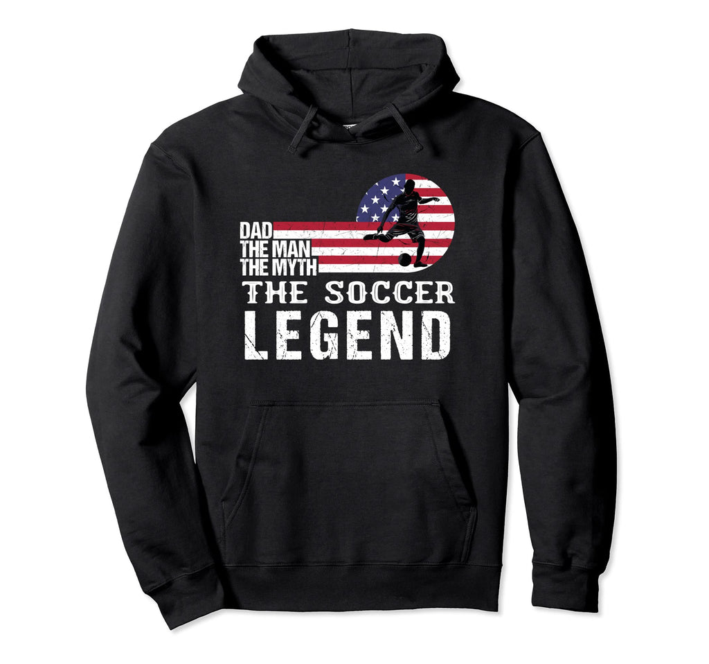 Dad Myth Soccer Gift Lover Us Flag Funny Hoodie - Minimalist Print Unisex - T-Shirt, Sweatshirt, Hoodie
