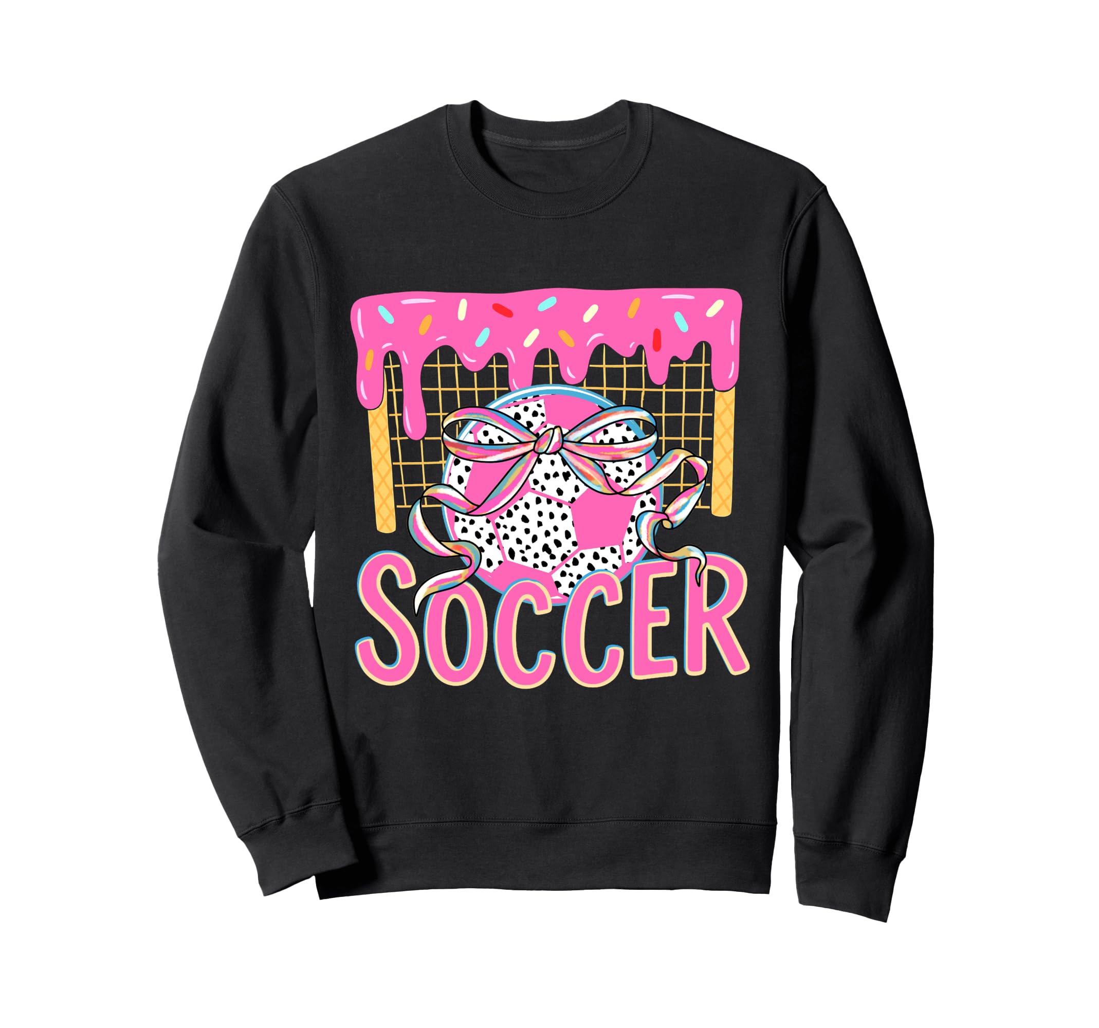 Girly Soccer Coquette Bow Ice Sweatshirt - Fun Novelty Design Men Women - T-Shirt, Sweatshirt, Hoodie