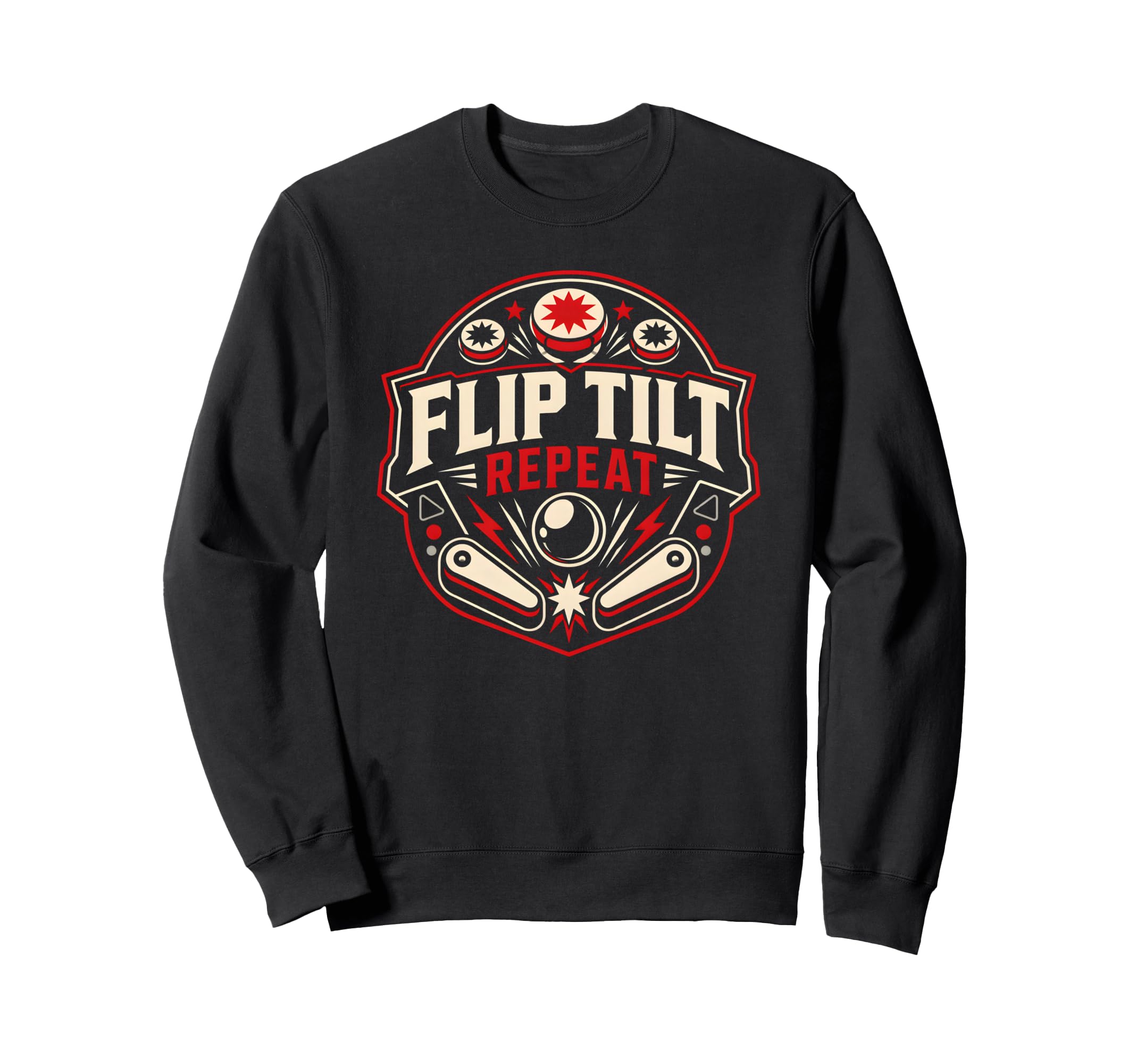 Flip Tilt Repeat Pinball Arcade Sweatshirt - Unique Graphic Men Women - T-Shirt, Sweatshirt, Hoodie