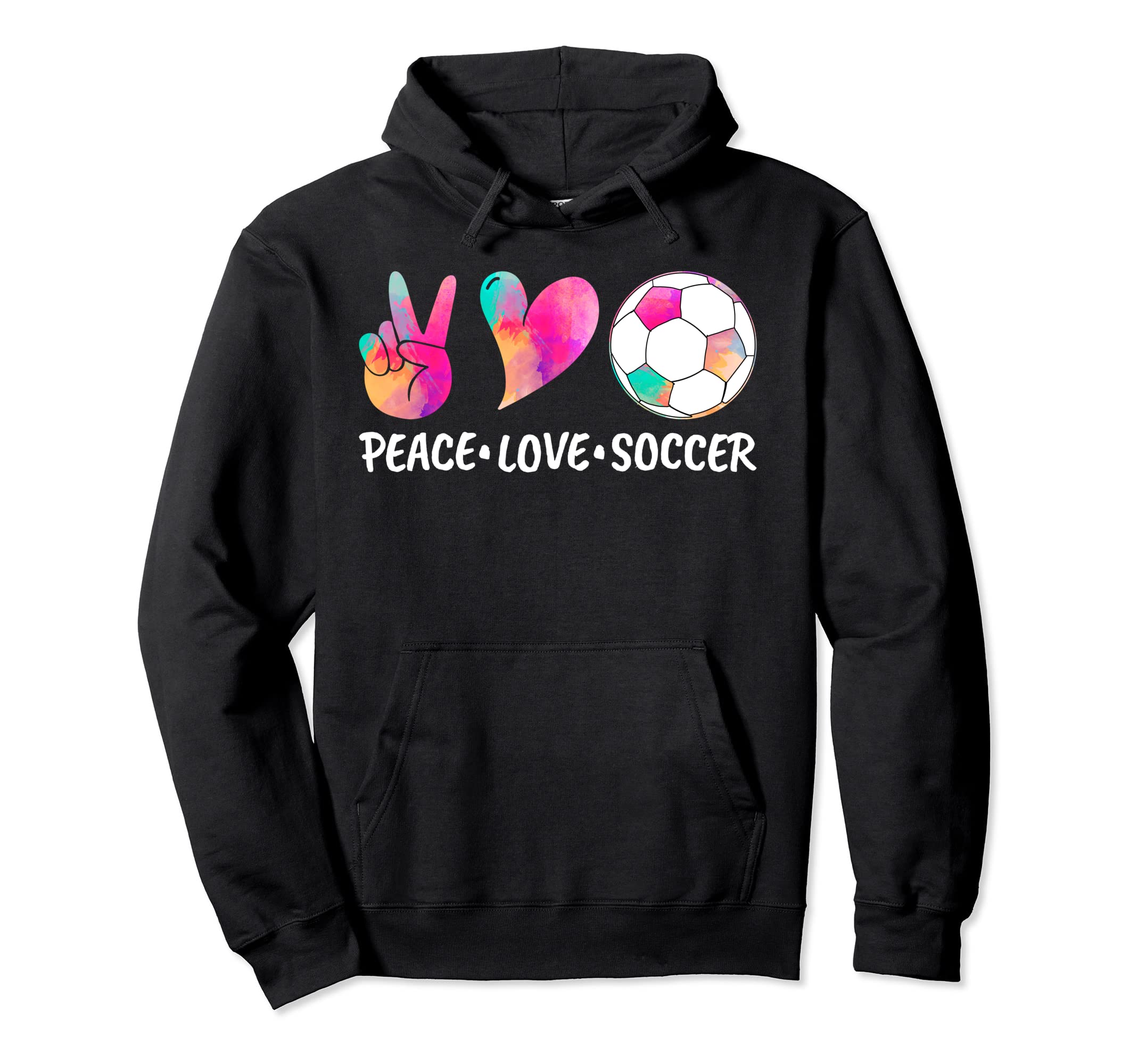 Soccer Tees Tie Dye Peace Love Soccer Hoodie - Custom Art Print Men Women - T-Shirt, Sweatshirt, Hoodie