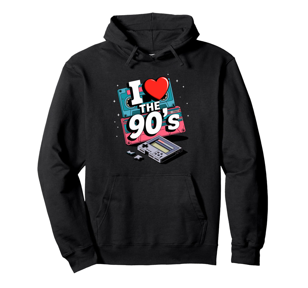 I Love 90S Cassette Player Music Tape Hoodie - Trendy Graphic for Adults - T-Shirt, Sweatshirt, Hoodie