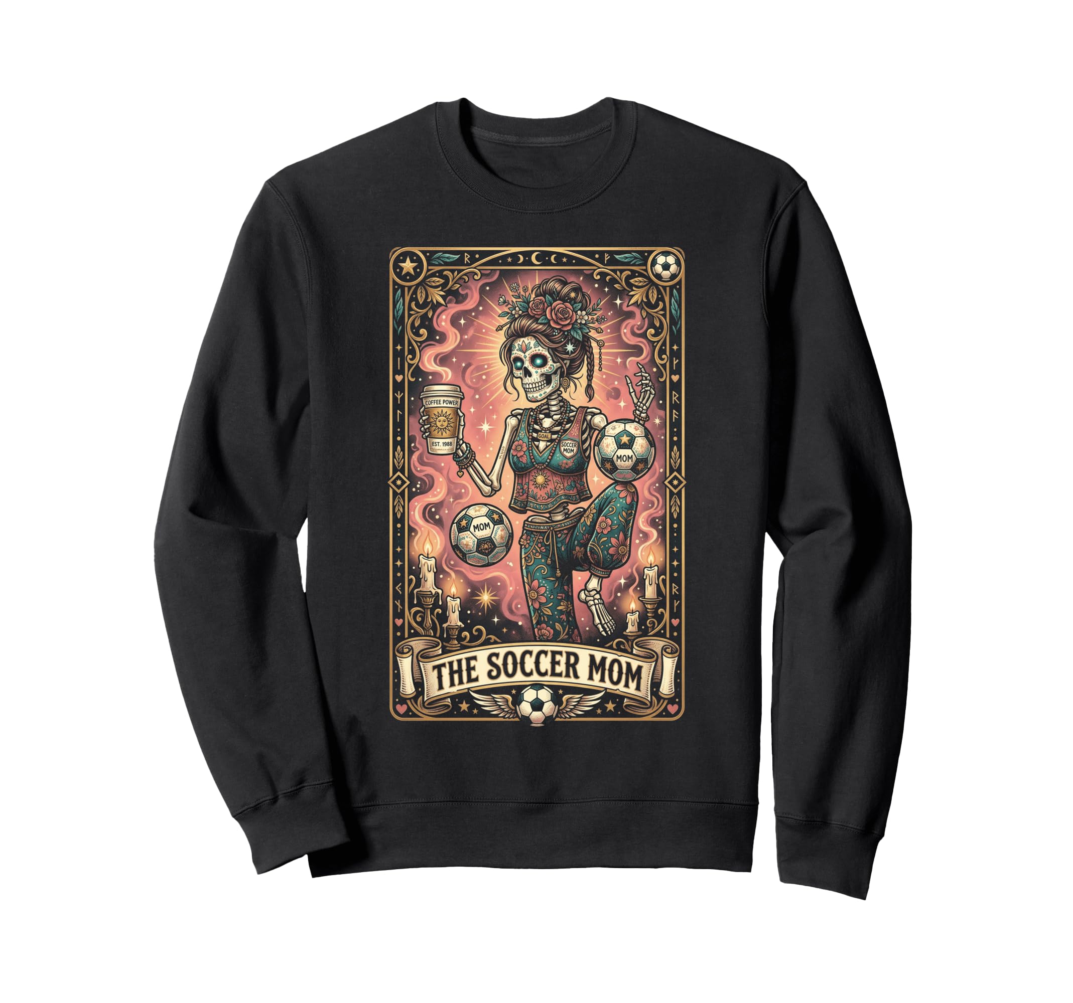 Soccer Mom Skeleton Coffee Day Dead Sweatshirt - Trendy Graphic for Adults - T-Shirt, Sweatshirt, Hoodie