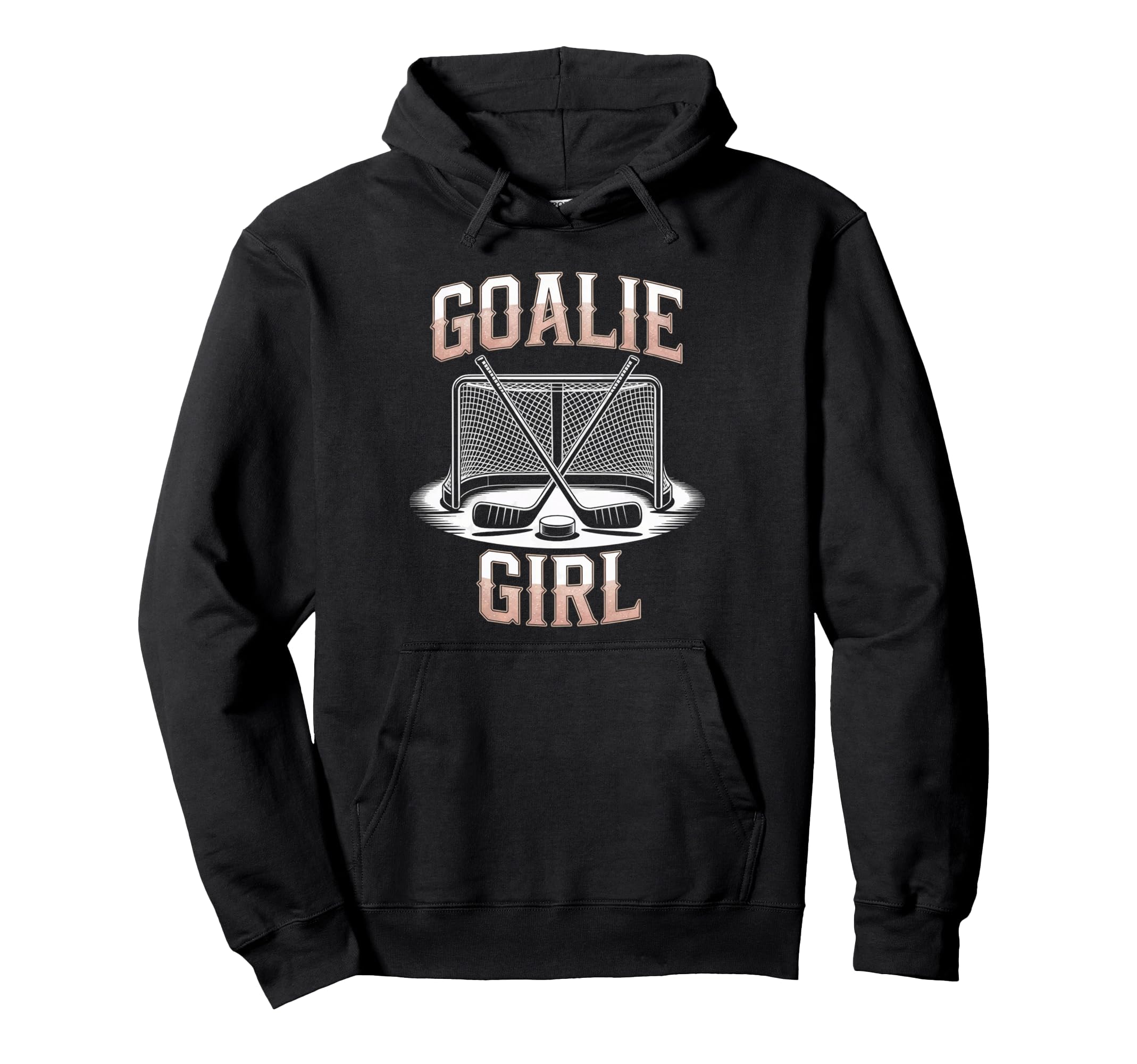 Ice Hockey Goalie Goalkeeper Female Hoodie - Custom Art Print Men Women - T-Shirt, Sweatshirt, Hoodie