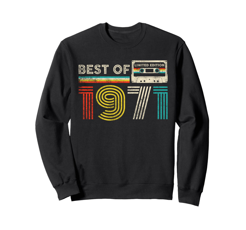 Best 1971 Birthday 1971 Cassette Sweatshirt - Aesthetic Graphic for Adults - T-Shirt, Sweatshirt, Hoodie