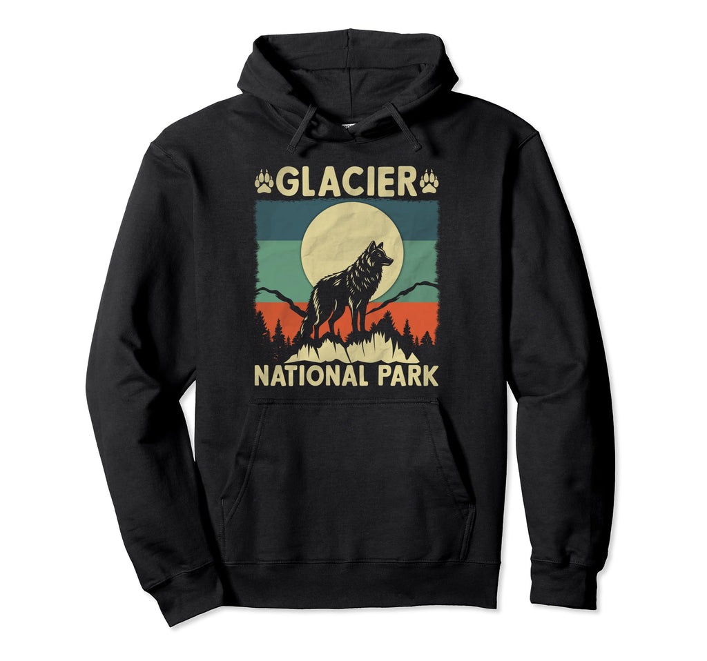 Wolf Glacier National Park Hoodie - Novelty Apparel for Adults - T-Shirt, Sweatshirt, Hoodie