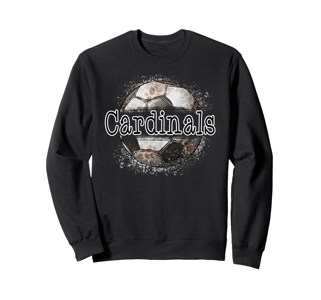 Cardinals Soccer Leopard Splatter Sweatshirt - Fun Novelty Design Unisex - T-Shirt, Sweatshirt, Hoodie