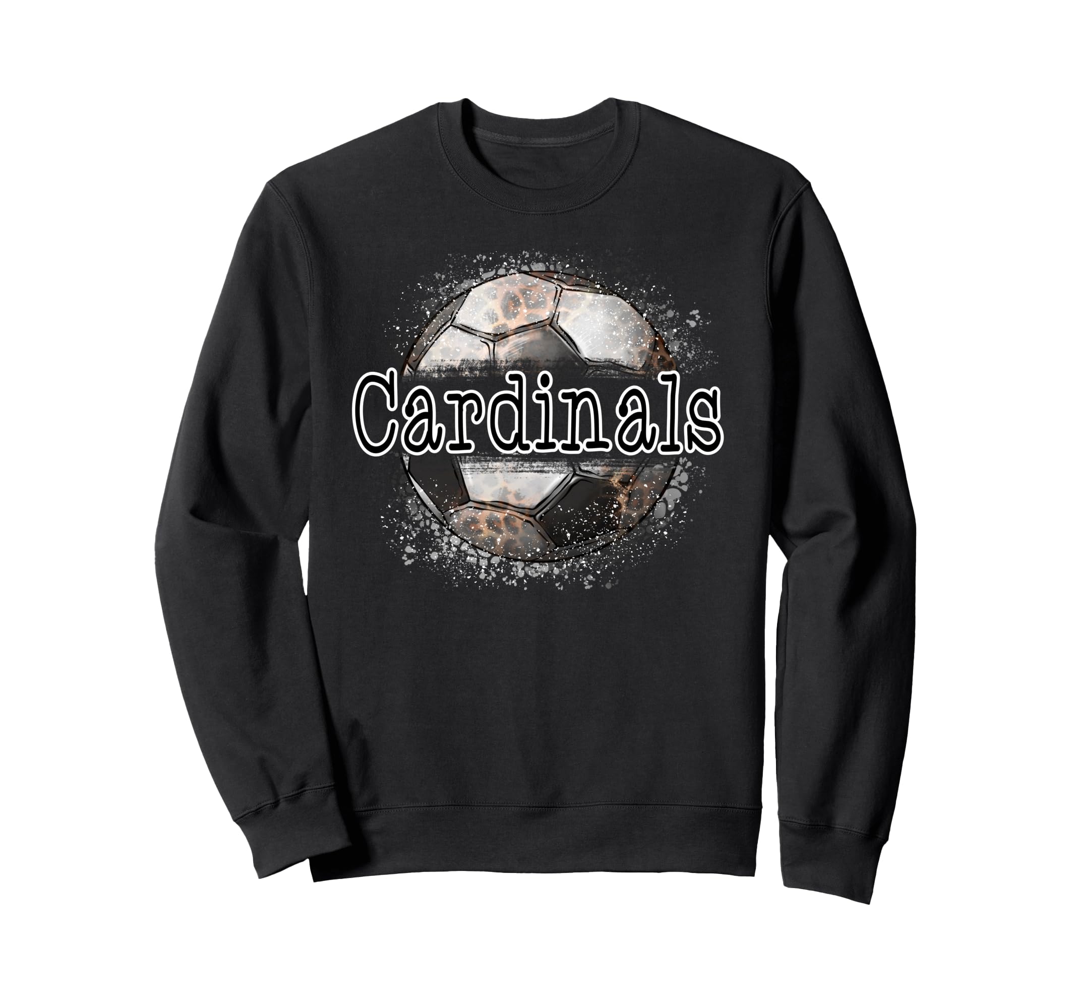 Cardinals Soccer Leopard Splatter Sweatshirt - Fun Novelty Design Unisex - T-Shirt, Sweatshirt, Hoodie