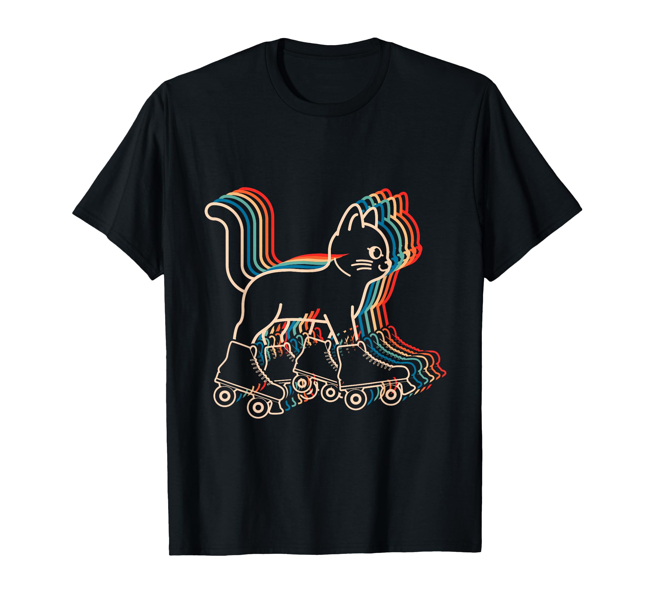 Cat Roller Skates Fun Skating Lifestyle T-Shirt - Graphic Print Men Women - T-Shirt, Sweatshirt, Hoodie