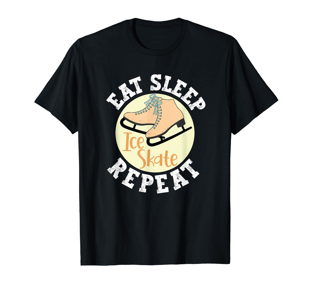 Eat Sleep Skate Repeat Figure Ice Skate T-Shirt - Custom Art Print Unisex - T-Shirt, Sweatshirt, Hoodie
