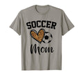 Soccer Mom Leopard Heart Funny Mothers T-Shirt - Trendy Graphic for Adults - T-Shirt, Sweatshirt, Hoodie