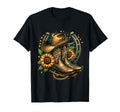 Rustic Western Country Cowboy Boot Art T-Shirt - Graphic Print Unisex - T-Shirt, Sweatshirt, Hoodie